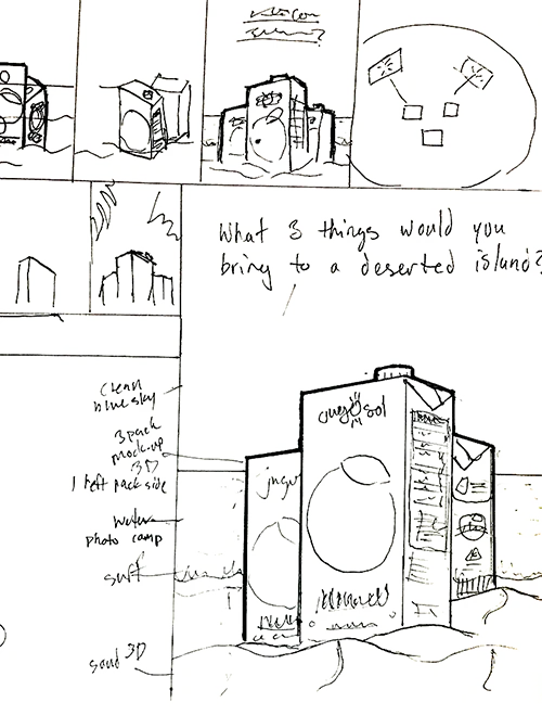 thumbnail sketches for scrapped design